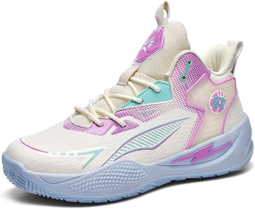 Men's Women's Basketball Shoes High Top Ultra-Light Fashion Anti Slip Breathable Sneakers