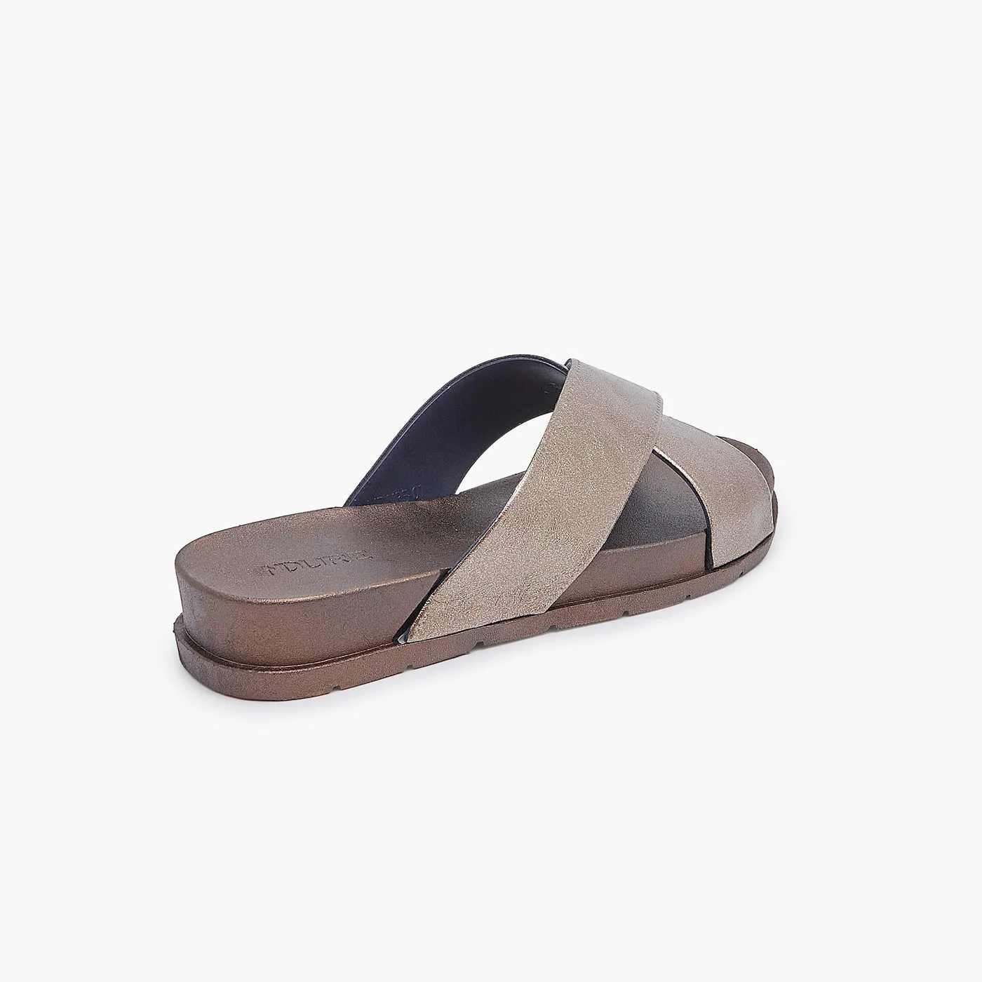 Metallic Cross Slippers