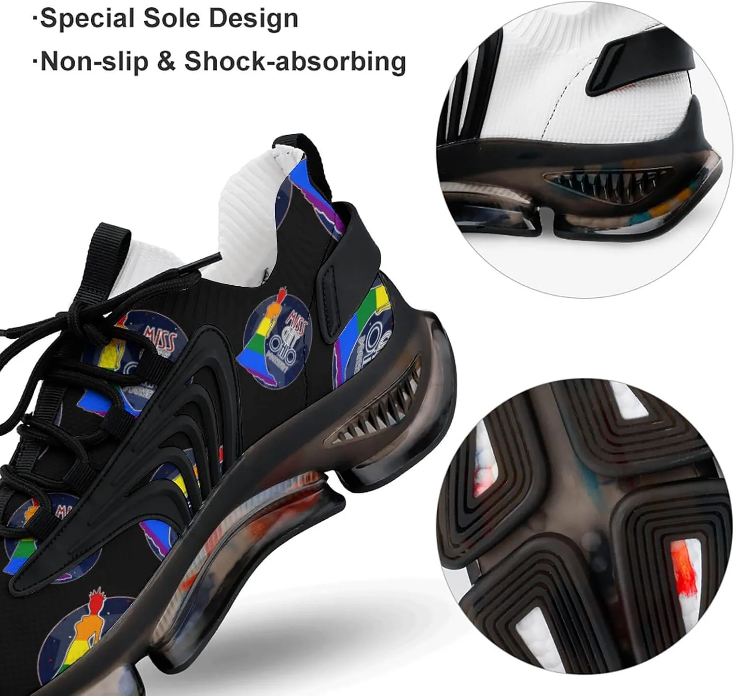 Miss Gay Ohio Walking Shoes for Men Lightweight Tennis Fashion Elastic Sports Shoes Cushion Basketball Shoes