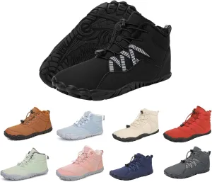 Mmoneyake Winter Snow Shoes for Women Men Warm Fur Lined Waterproof Snow Sneakers Wide Toe Box Zero Drop Ankle Booties Non-Slip Barefoot Outdoor Shoes Fashion Short Boots