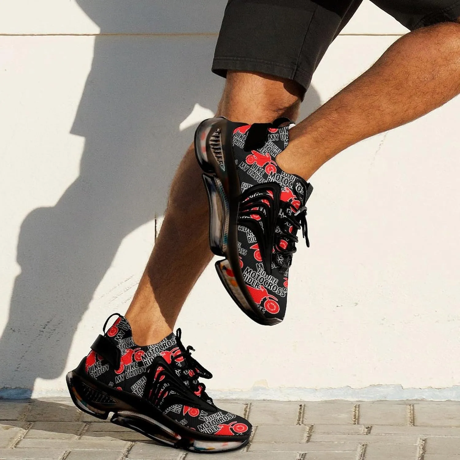 Motocross Rider Like Daddy Walking Shoes for Men Lightweight Tennis Fashion Elastic Sports Shoes Cushion Basketball Shoes
