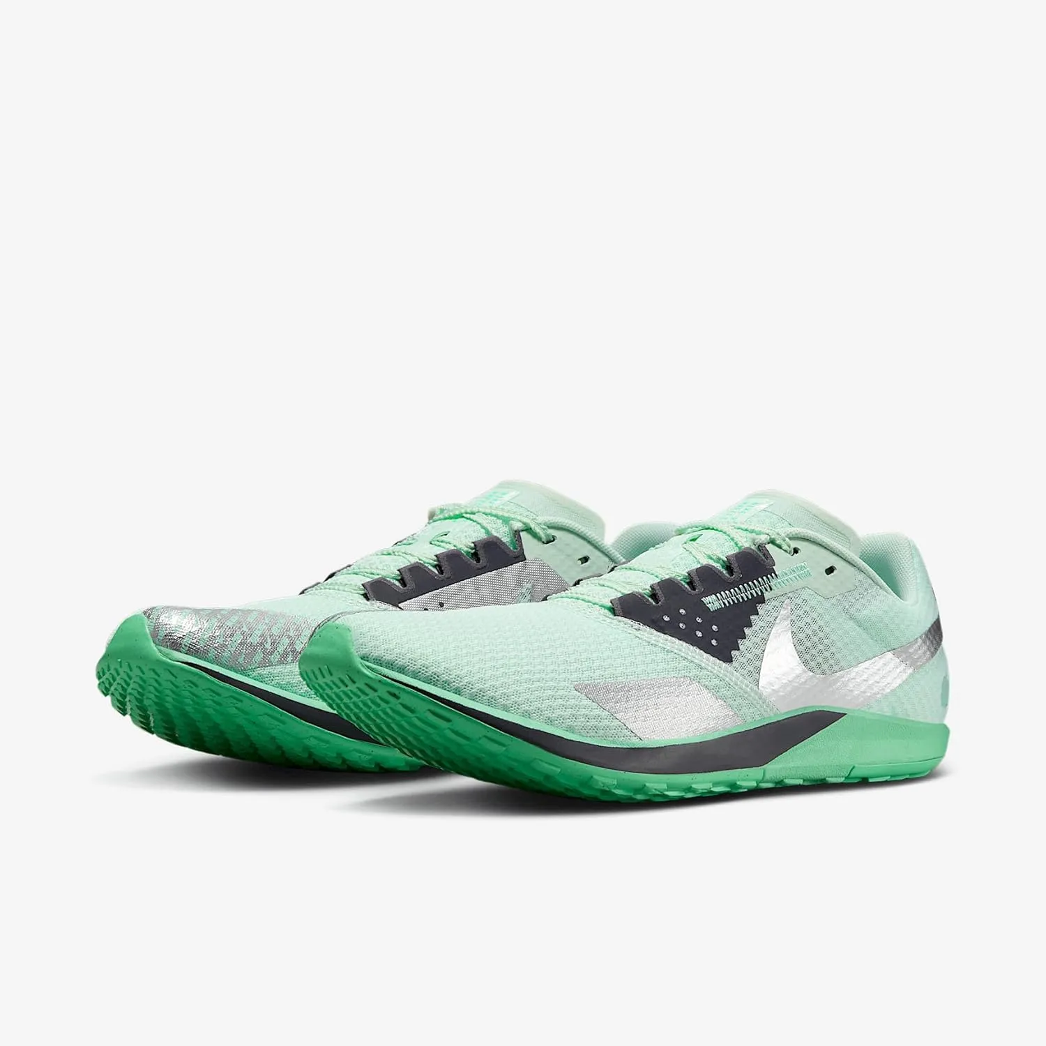 Nike Rival Waffle 6 Road and Cross-Country Racing Shoes (DX7998-300, Barely Green/Green Glow/Mint Foam/Metallic Silver)