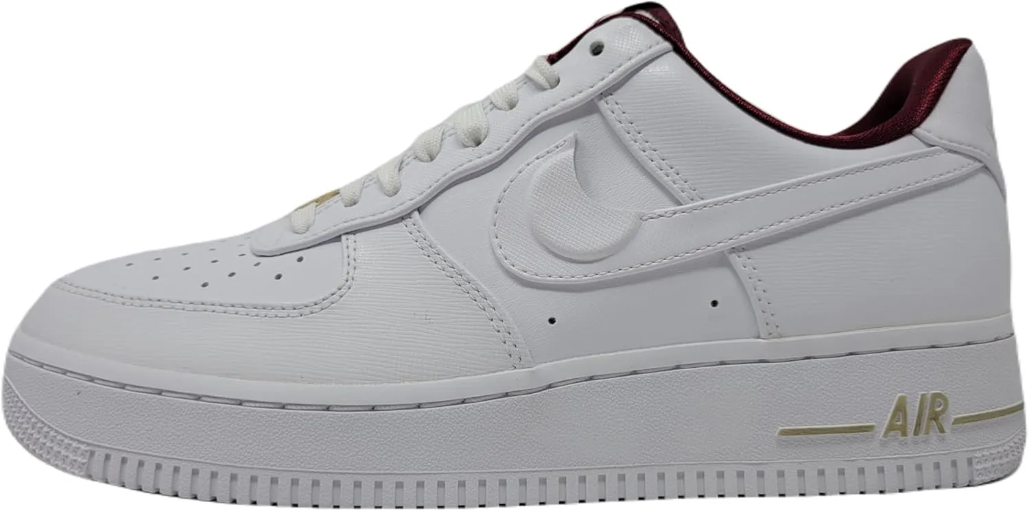 Nike Womens WMNS Air Force 1 Shoes, White/White-Team Red, 10 M US
