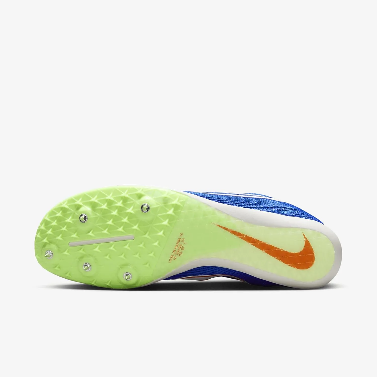 Nike Zoom Mamba 6 Track & Field Distance Spikes, 4.5, White/Black