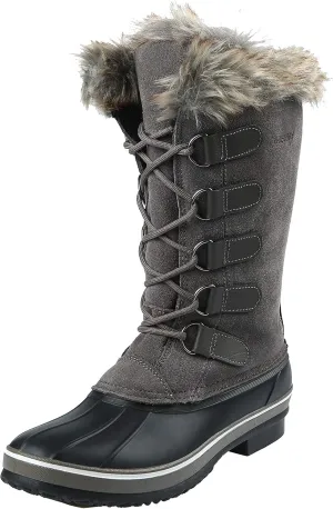 Northside Womens Katsura Snow Boot Waterproof Insulated Winter Boots Faux Fur Collar D-Ring Speed Lacing System Footwear with Washable EVA Insole