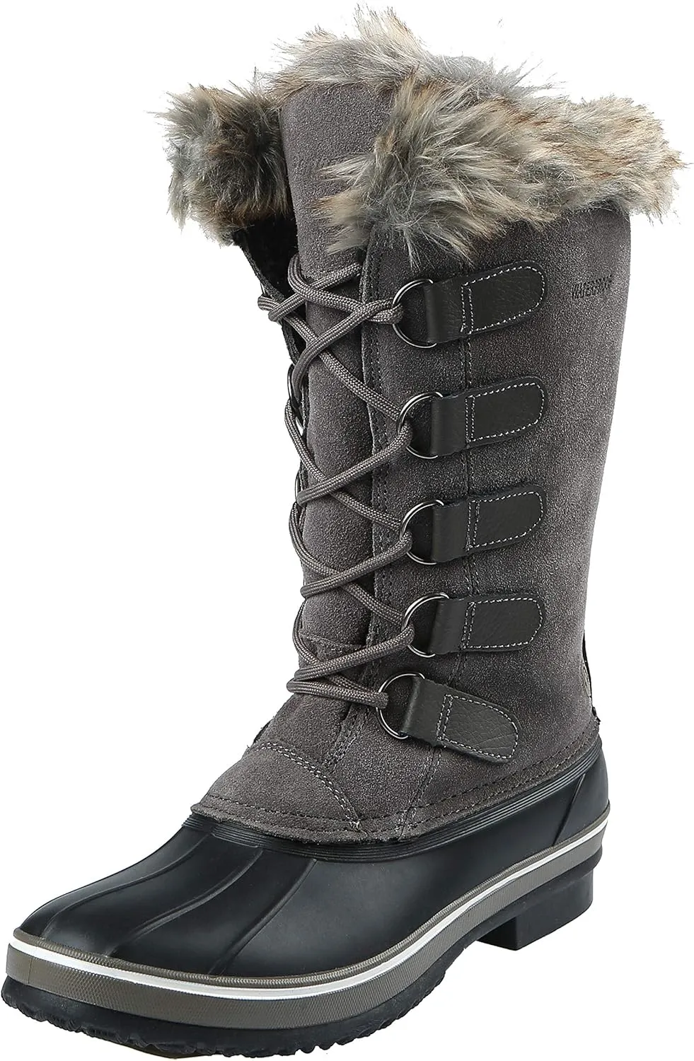 Northside Womens Katsura Snow Boot Waterproof Insulated Winter Boots Faux Fur Collar D-Ring Speed Lacing System Footwear with Washable EVA Insole