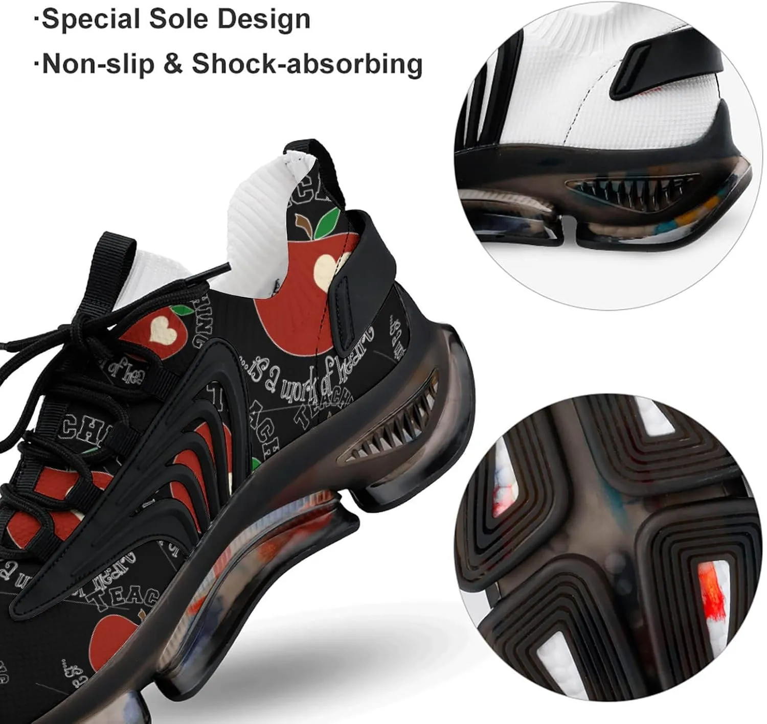 Nursing A Work of The Heart Walking Shoes for Men Lightweight Tennis Fashion Elastic Sports Shoes Cushion Basketball Shoes