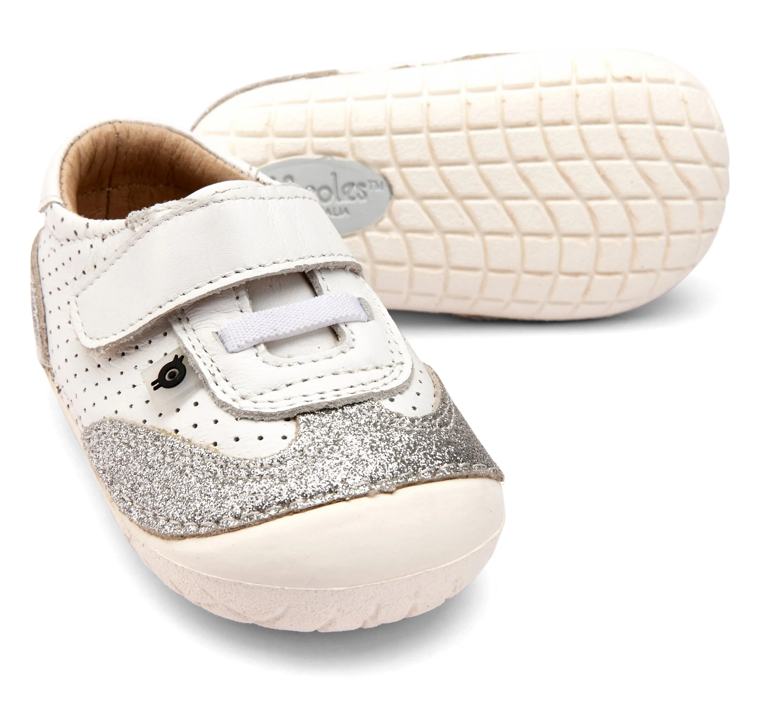 Old Soles Girl's Prize Pave Sneakers - Snow/Glam Argent