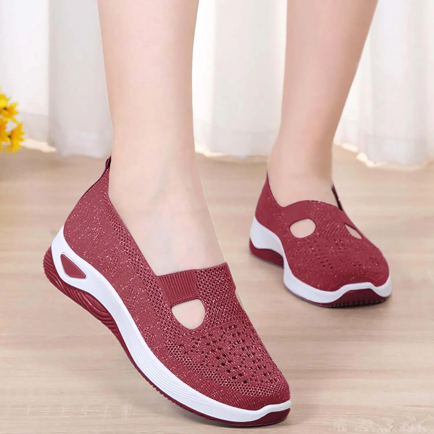 Orthopedic Slip On Loafers for Women with Arch Support Comfortable Walking Shoes Casual Sneakers for Plantar Fasciitis Foot Heel Pain Relief Swollen Feet