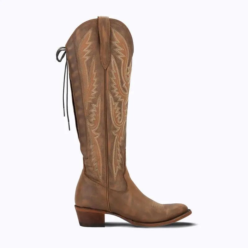 Over the Knee Cowboy Boots for Women Adjustable Thigh High Cowgirl Boots