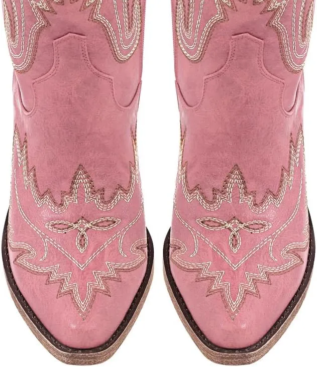 Over the Knee Cowboy Boots for Women Adjustable Thigh High Cowgirl Boots