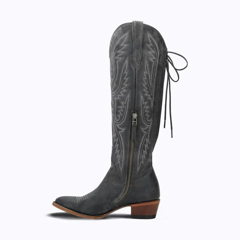 Over the Knee Cowboy Boots for Women Adjustable Thigh High Cowgirl Boots