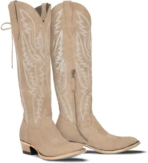Over the Knee Cowboy Boots for Women Adjustable Thigh High Cowgirl Boots