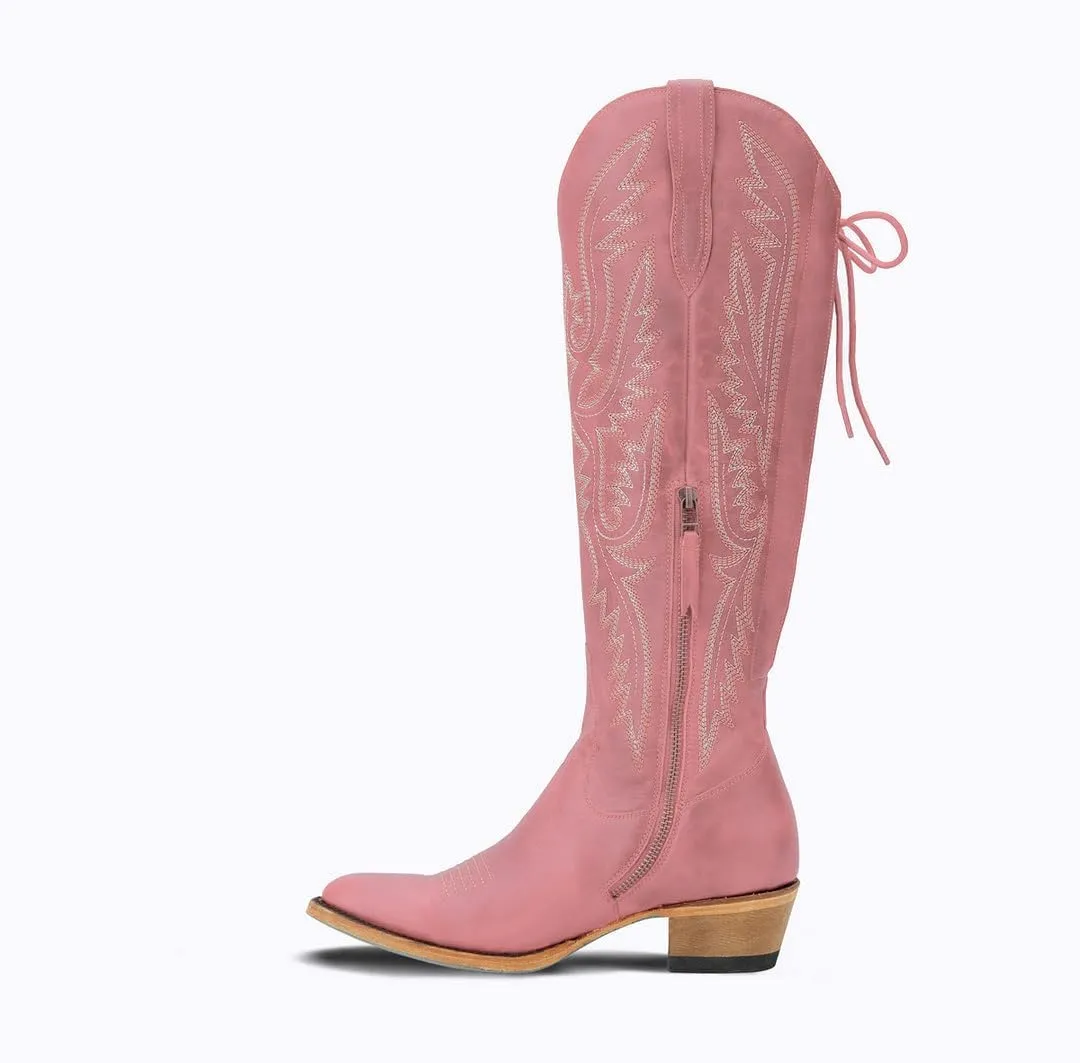 Over the Knee Cowboy Boots for Women Adjustable Thigh High Cowgirl Boots