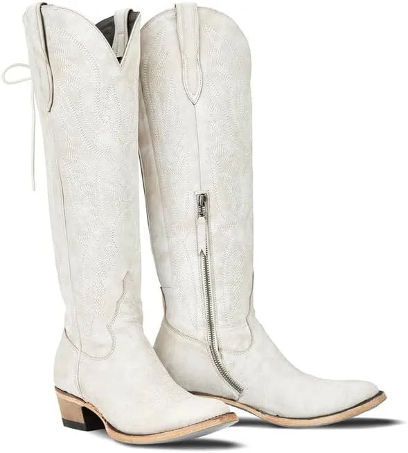 Over the Knee Cowboy Boots for Women Adjustable Thigh High Cowgirl Boots