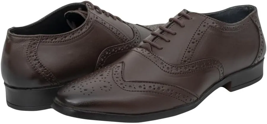 Oxford Shoes for Men Brogue Office Formal Shoes with Lace Handcrafted Luxurious & Comfortable Men's Oxfords