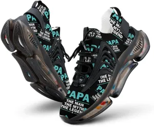 Papa The Man The Myth The Legend Walking Shoes for Men Lightweight Tennis Fashion Elastic Sports Shoes Cushion Basketball Shoes
