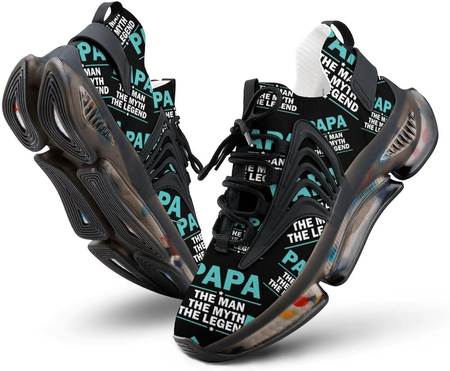 Papa The Man The Myth The Legend Walking Shoes for Men Lightweight Tennis Fashion Elastic Sports Shoes Cushion Basketball Shoes