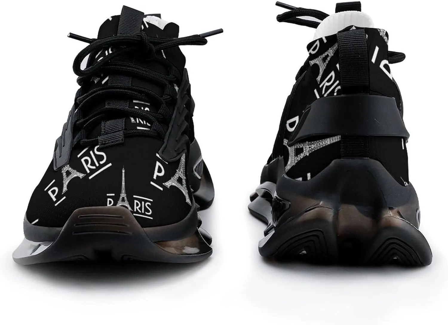Paris with Eiffel Mens Running Shoes Lightweight Walking Tennis Shoes Soft Soled Elastic Cushion Basketball Shoes