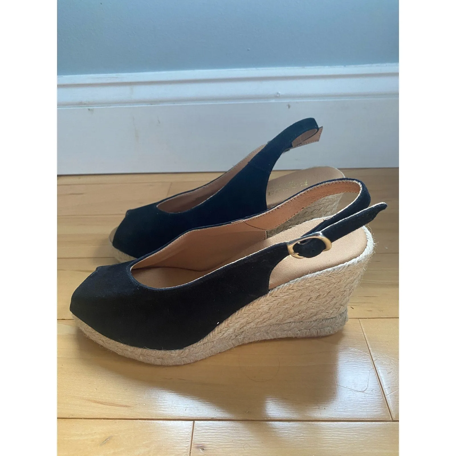 Paseart Black Suede Espadrilles Size 37