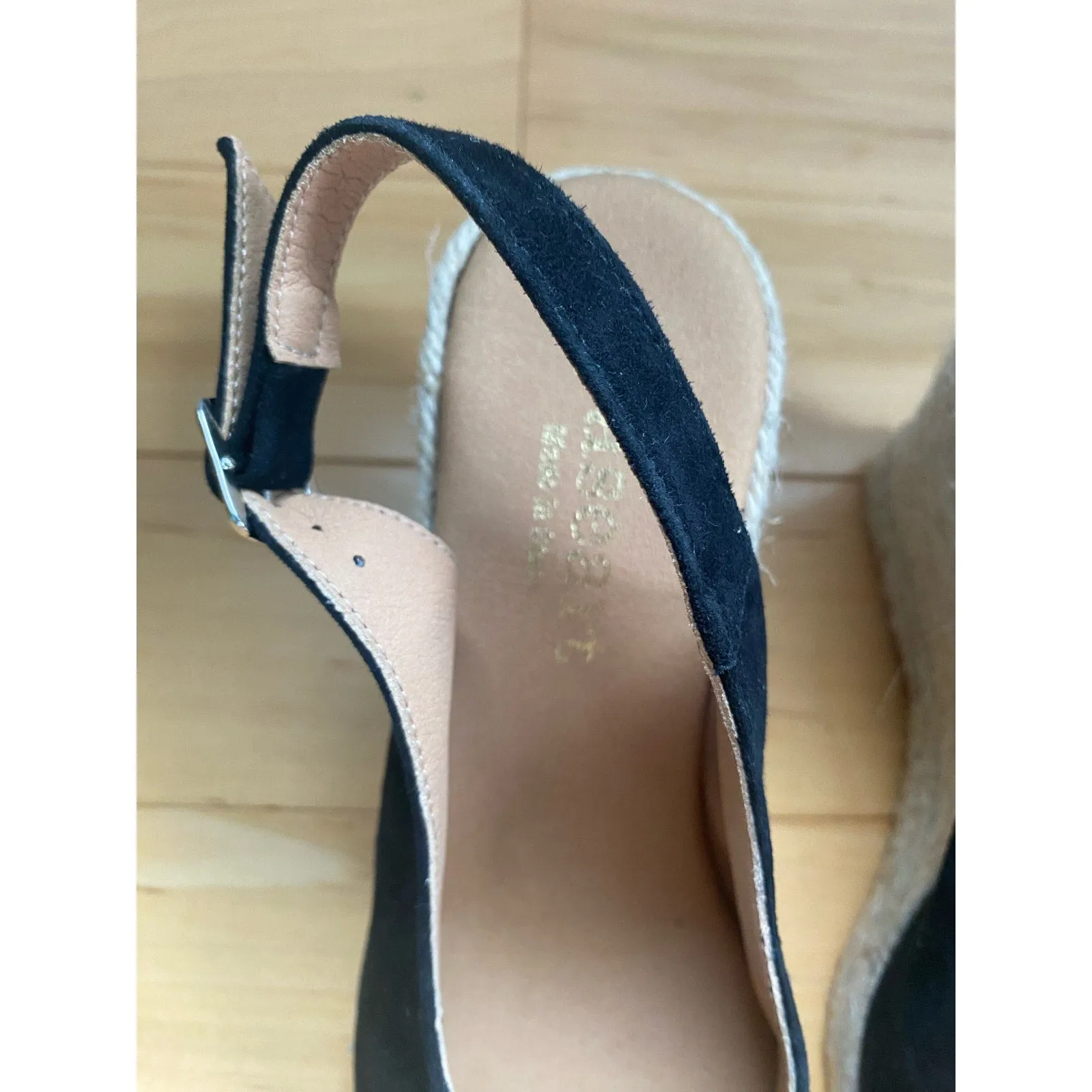 Paseart Black Suede Espadrilles Size 37