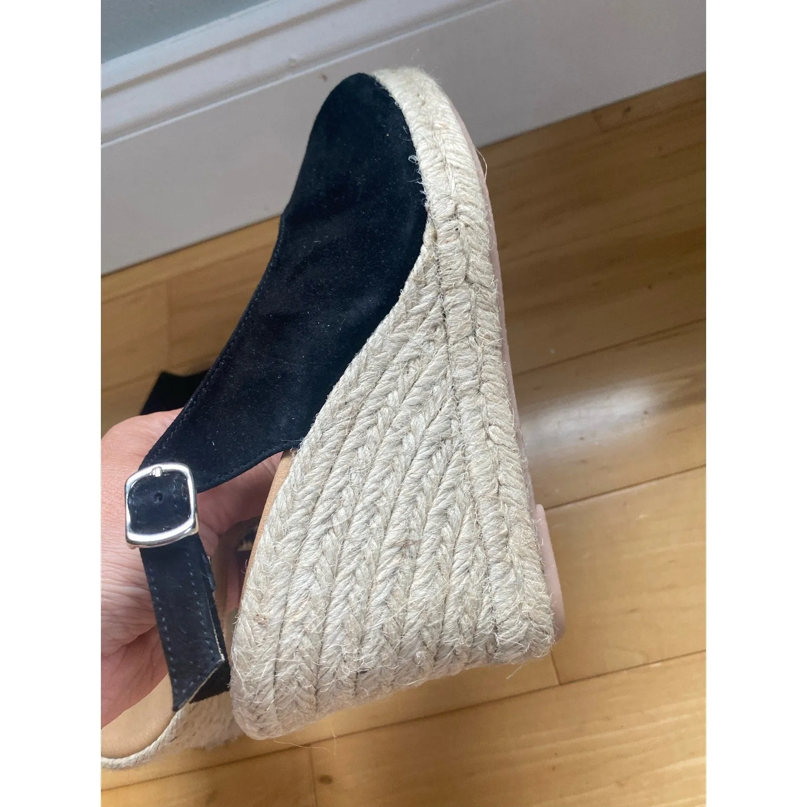 Paseart Black Suede Espadrilles Size 37