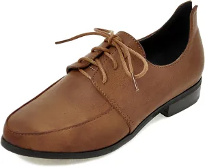 Patent Lace Up Womens Oxfords Mid Low Heel Pointed Toe Pumps