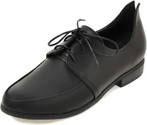 Patent Lace Up Womens Oxfords Mid Low Heel Pointed Toe Pumps