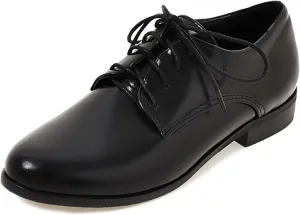 Patent Lace Up Womens Oxfords Mid Low Heel Pointed Toe Pumps