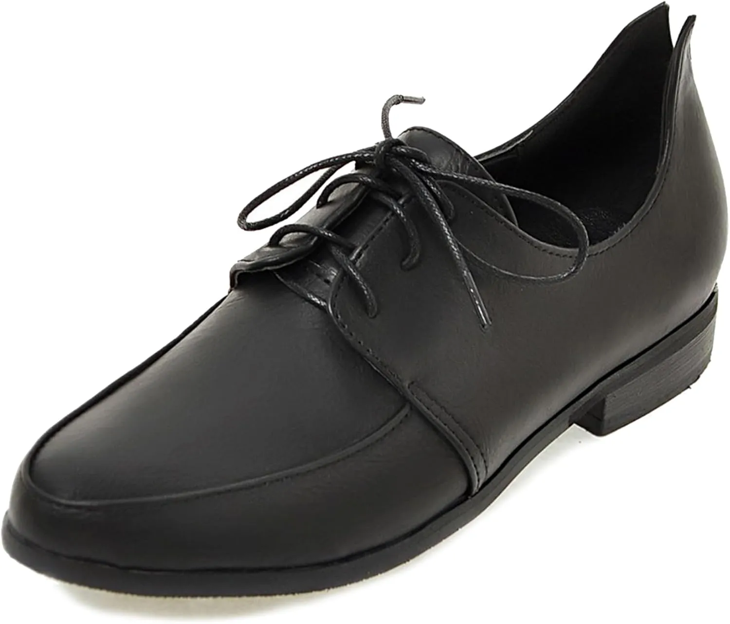 Patent Lace Up Womens Oxfords Mid Low Heel Pointed Toe Pumps
