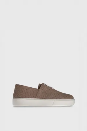 Perforated Real Suede Men's Low Top Sneaker