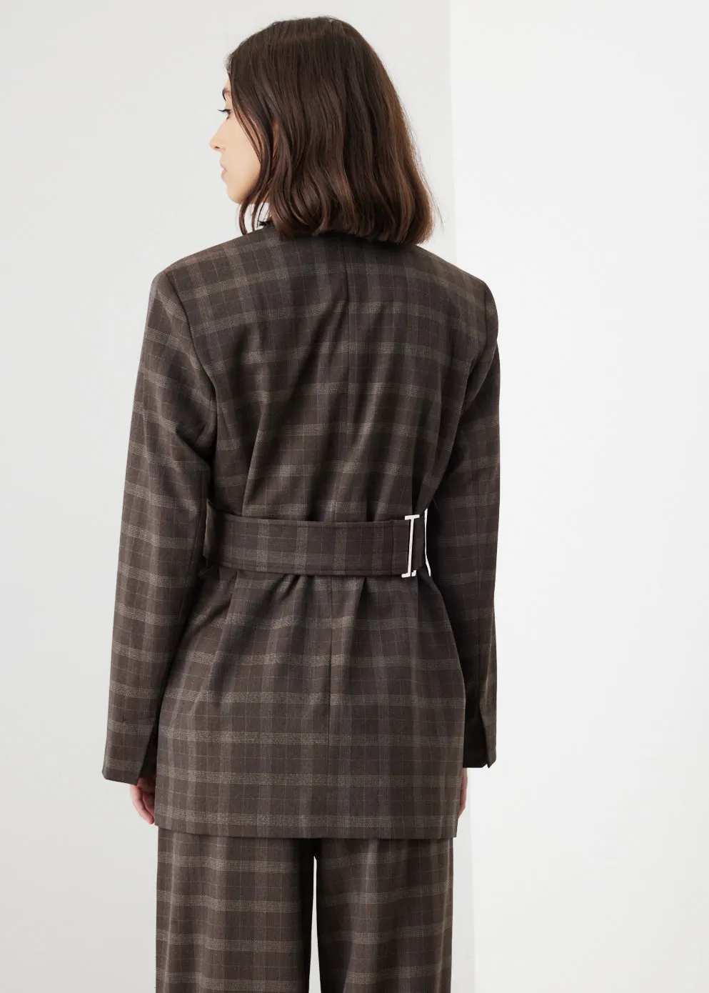 Plaid Wrap Blazer