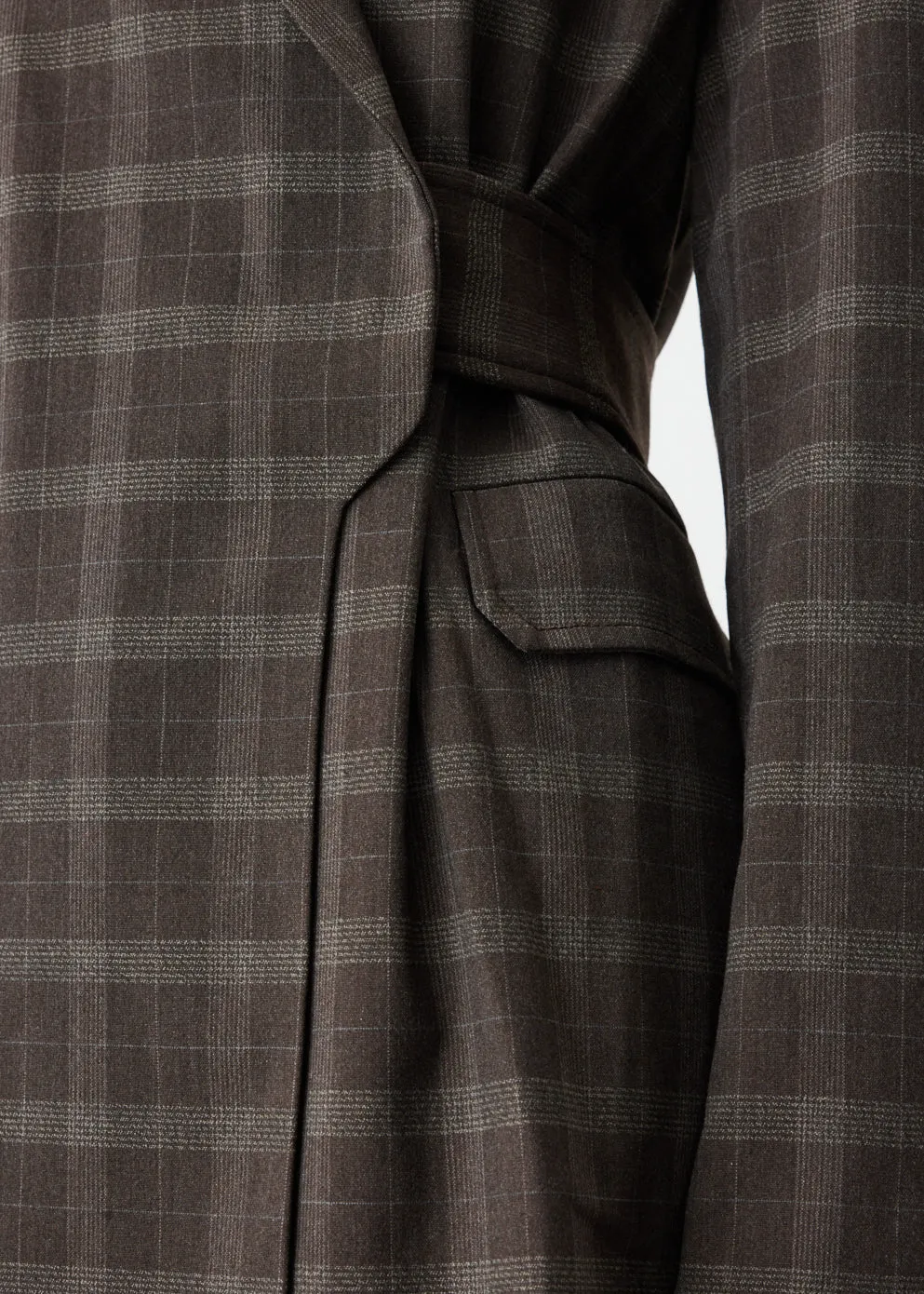 Plaid Wrap Blazer