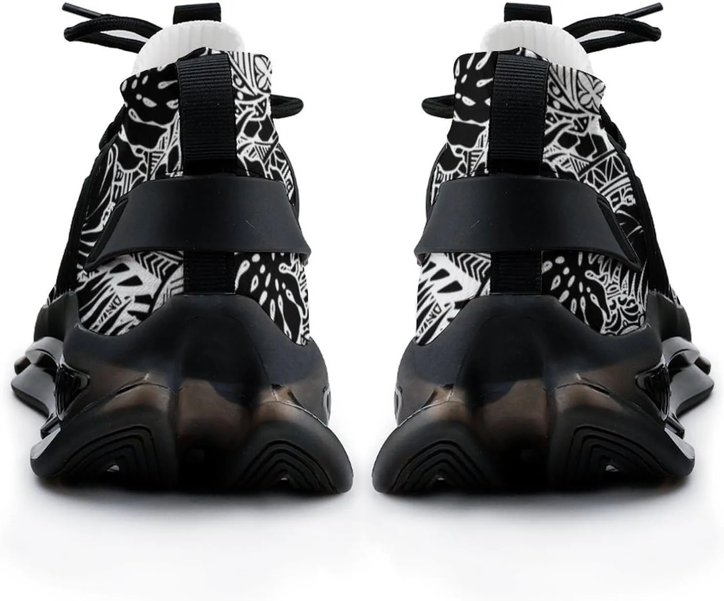 Polynesian Style with Leaves Walking Shoes for Men Lightweight Tennis Fashion Elastic Sports Shoes Cushion Basketball Shoes