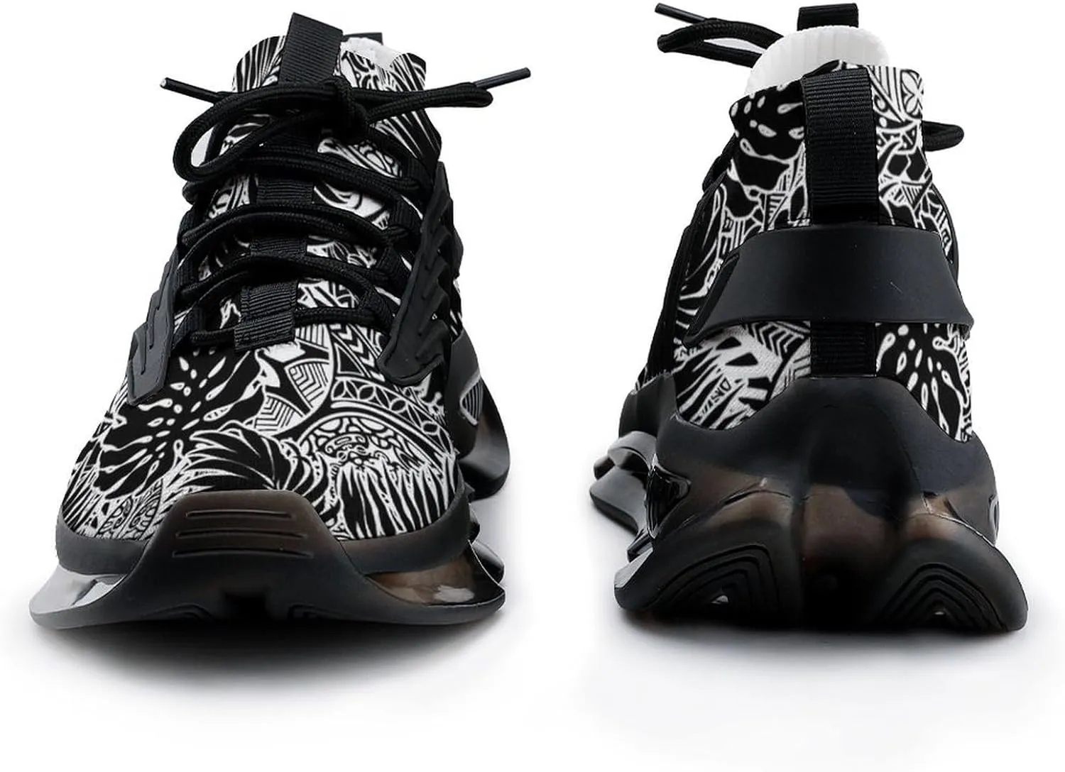 Polynesian Style with Leaves Walking Shoes for Men Lightweight Tennis Fashion Elastic Sports Shoes Cushion Basketball Shoes