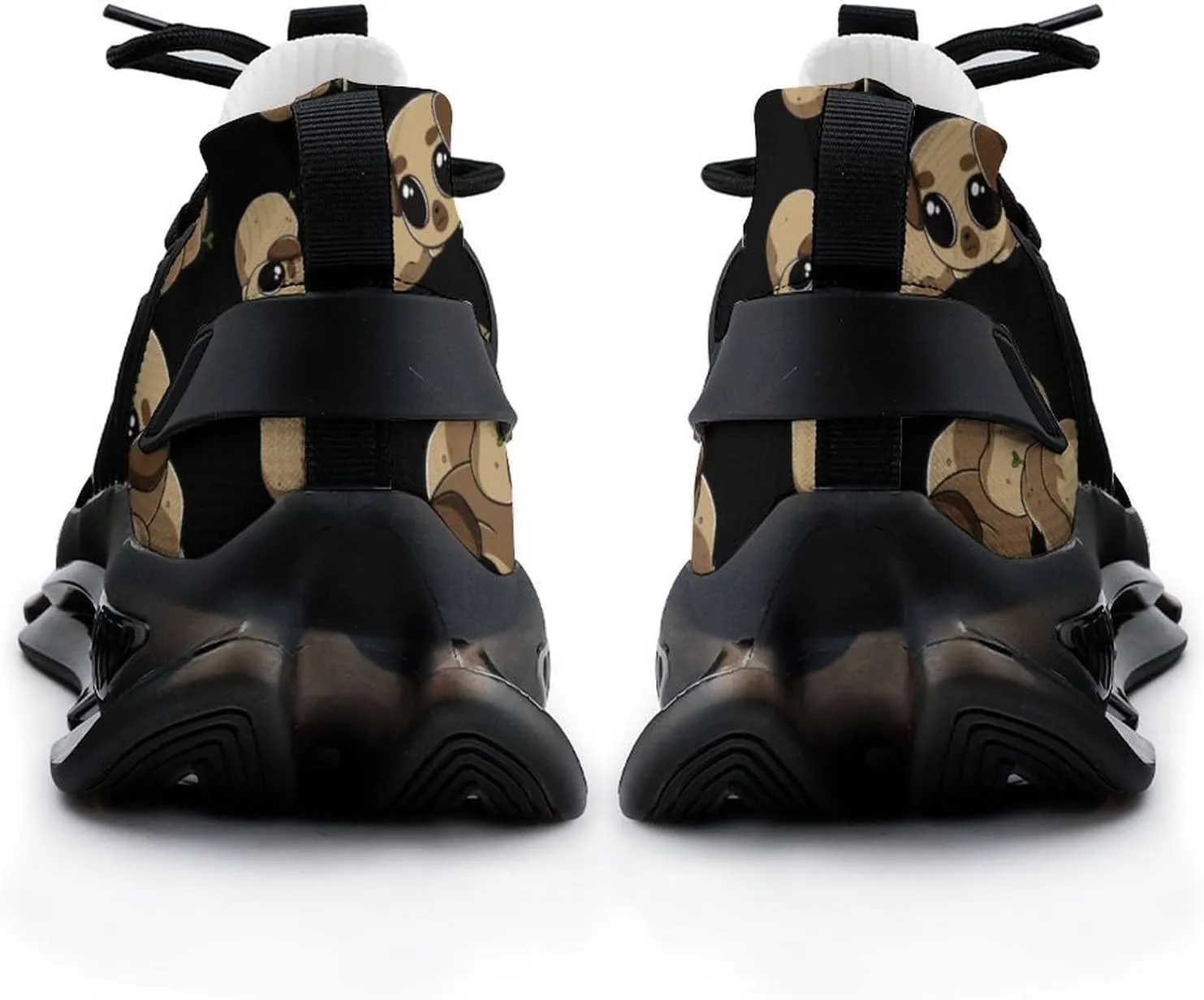 Potato Funny Pug Walking Shoes for Men Lightweight Tennis Fashion Elastic Sports Shoes Cushion Basketball Shoes