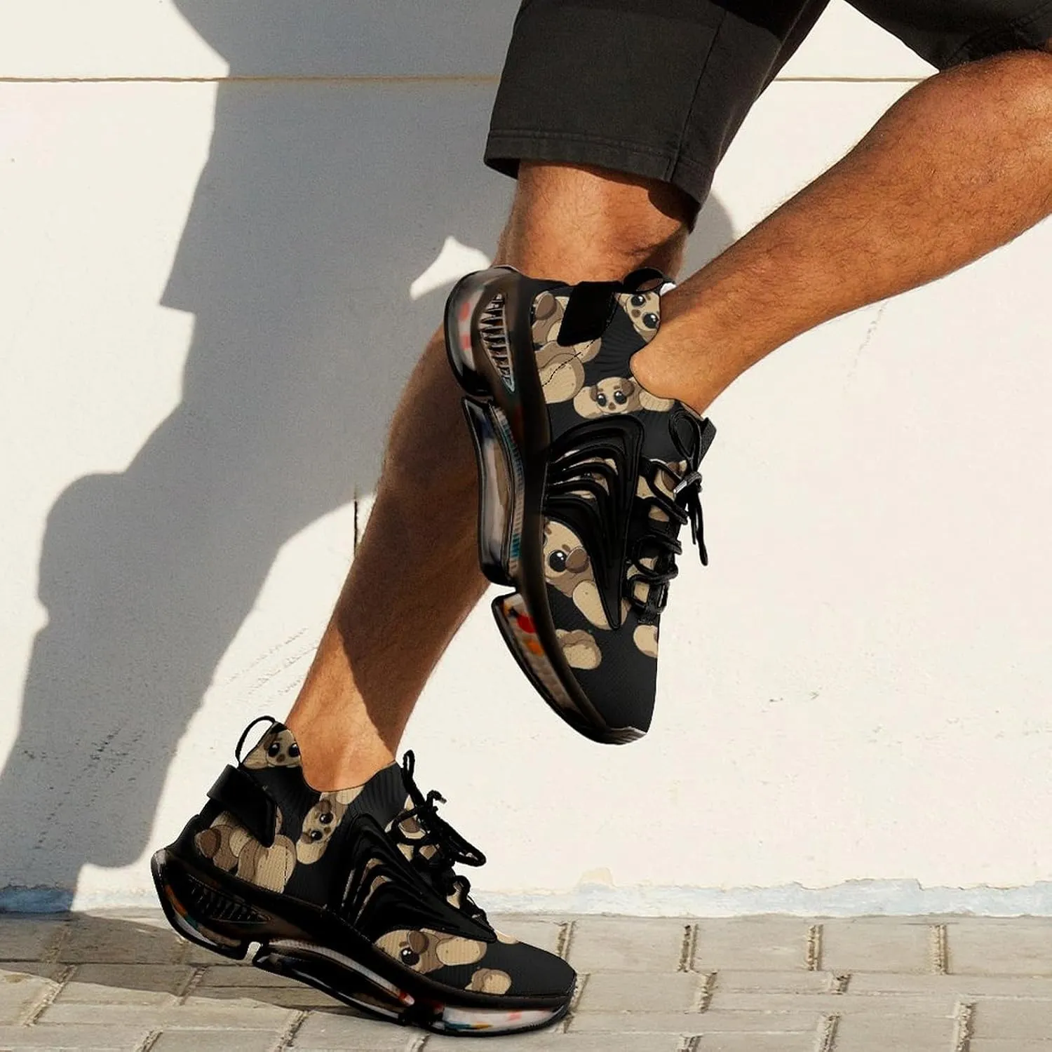 Potato Funny Pug Walking Shoes for Men Lightweight Tennis Fashion Elastic Sports Shoes Cushion Basketball Shoes