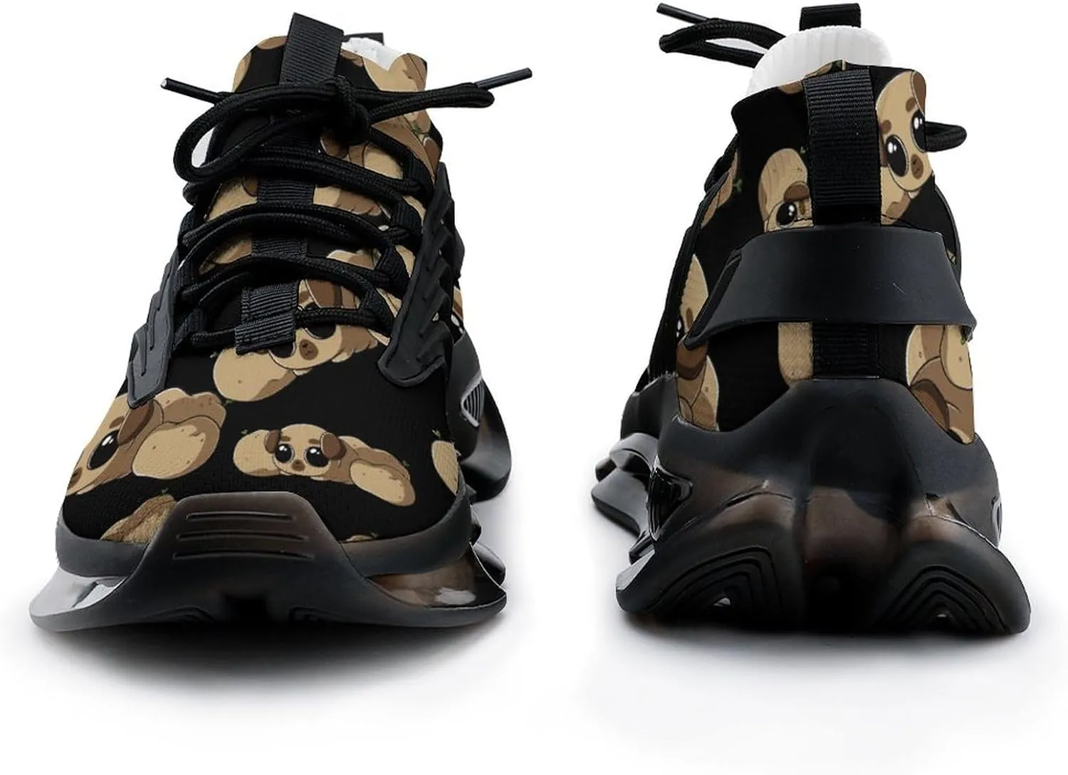 Potato Funny Pug Walking Shoes for Men Lightweight Tennis Fashion Elastic Sports Shoes Cushion Basketball Shoes
