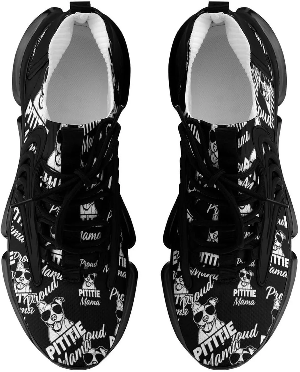 Proud Pittie Mama Walking Shoes for Men Lightweight Tennis Fashion Elastic Sports Shoes Cushion Basketball Shoes