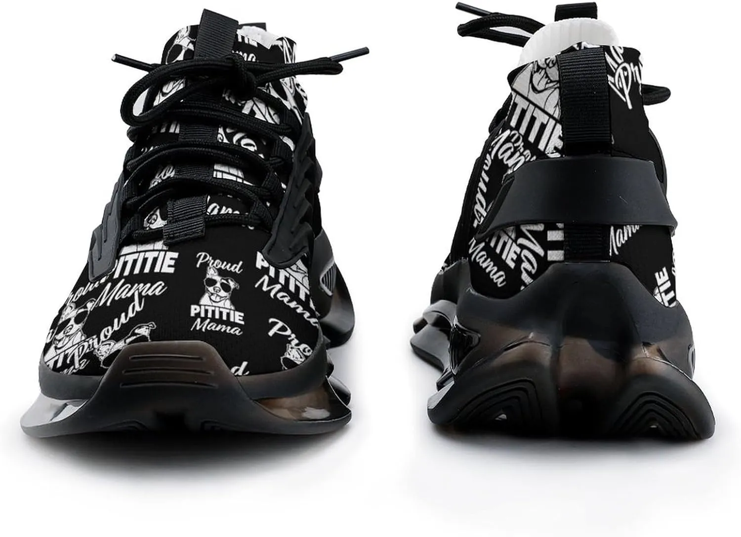 Proud Pittie Mama Walking Shoes for Men Lightweight Tennis Fashion Elastic Sports Shoes Cushion Basketball Shoes