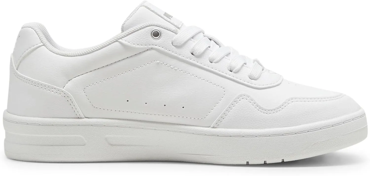 PUMA Women's Court Classy Shoes, White-Silver, 5.5