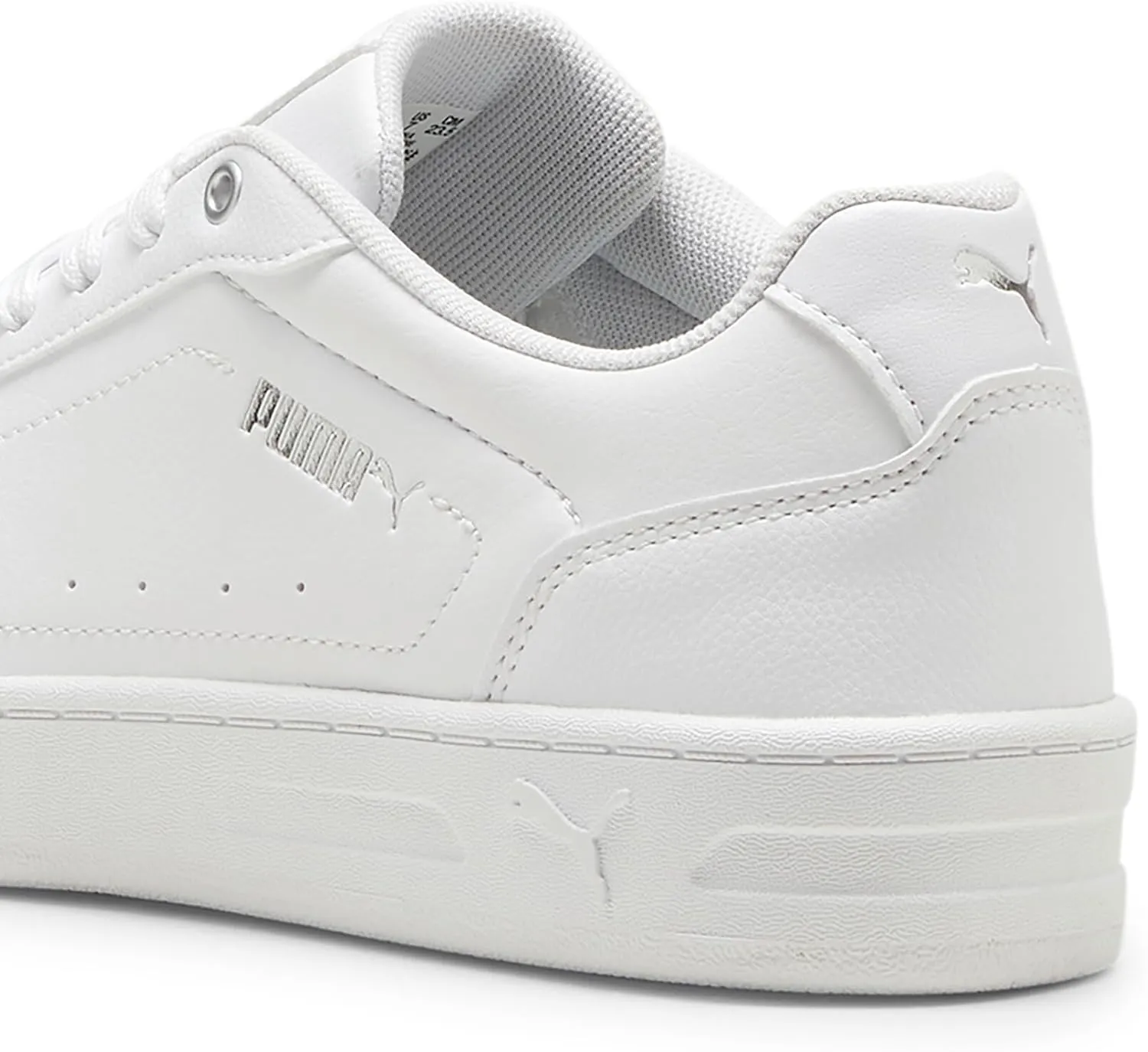 PUMA Women's Court Classy Shoes, White-Silver, 5.5