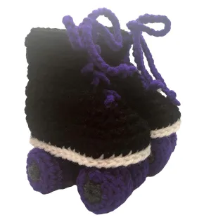 Purple Racing Style Roller Skate baby booties