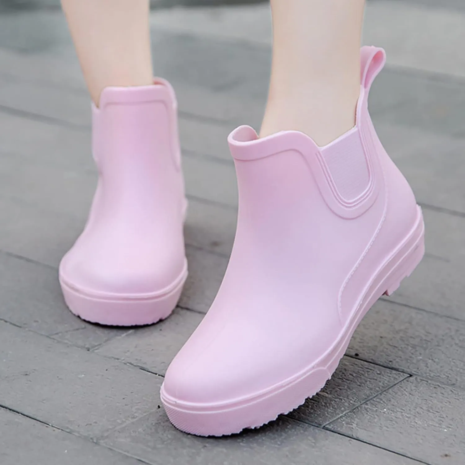 Rain Boots Women Non Slip Detachable With Cotton Inside Rain Boots Outdoor Rubber Water Shoes Mens Boots