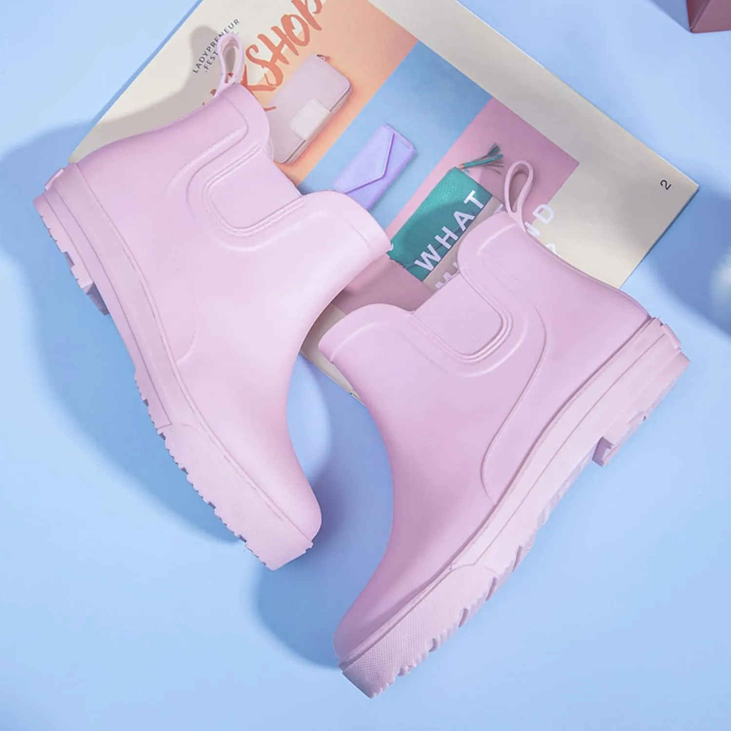 Rain Boots Women Non Slip Detachable With Cotton Inside Rain Boots Outdoor Rubber Water Shoes Mens Boots