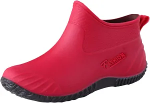 Rain Boots Women Women's Short Rain Boots Waterproof Anti Slip Rubber Ankle Chelsea Booties Comfortable Garden Shoes