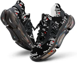 Real Estate is My Hustle Walking Shoes for Men Lightweight Tennis Fashion Elastic Sports Shoes Cushion Basketball Shoes