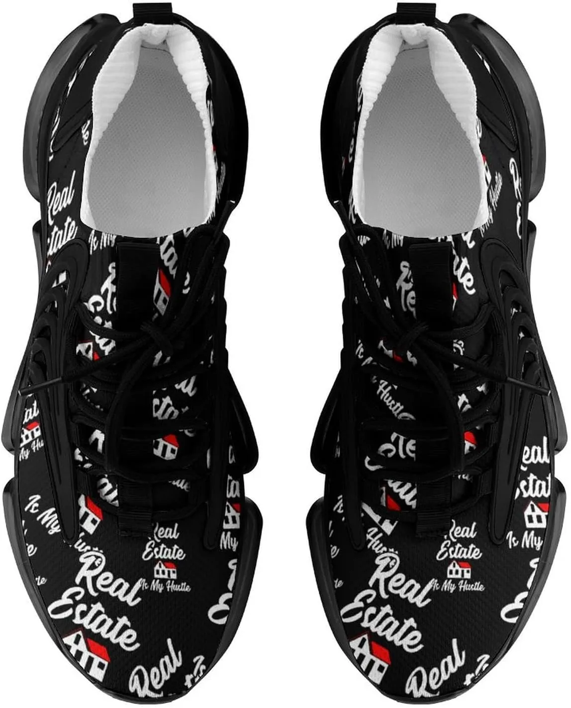 Real Estate is My Hustle Walking Shoes for Men Lightweight Tennis Fashion Elastic Sports Shoes Cushion Basketball Shoes