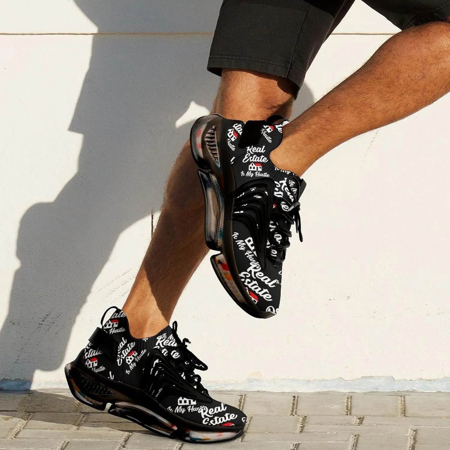 Real Estate is My Hustle Walking Shoes for Men Lightweight Tennis Fashion Elastic Sports Shoes Cushion Basketball Shoes