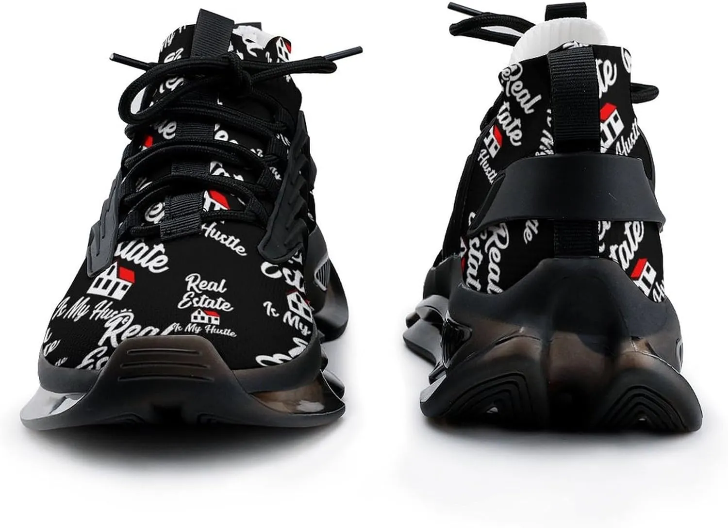 Real Estate is My Hustle Walking Shoes for Men Lightweight Tennis Fashion Elastic Sports Shoes Cushion Basketball Shoes